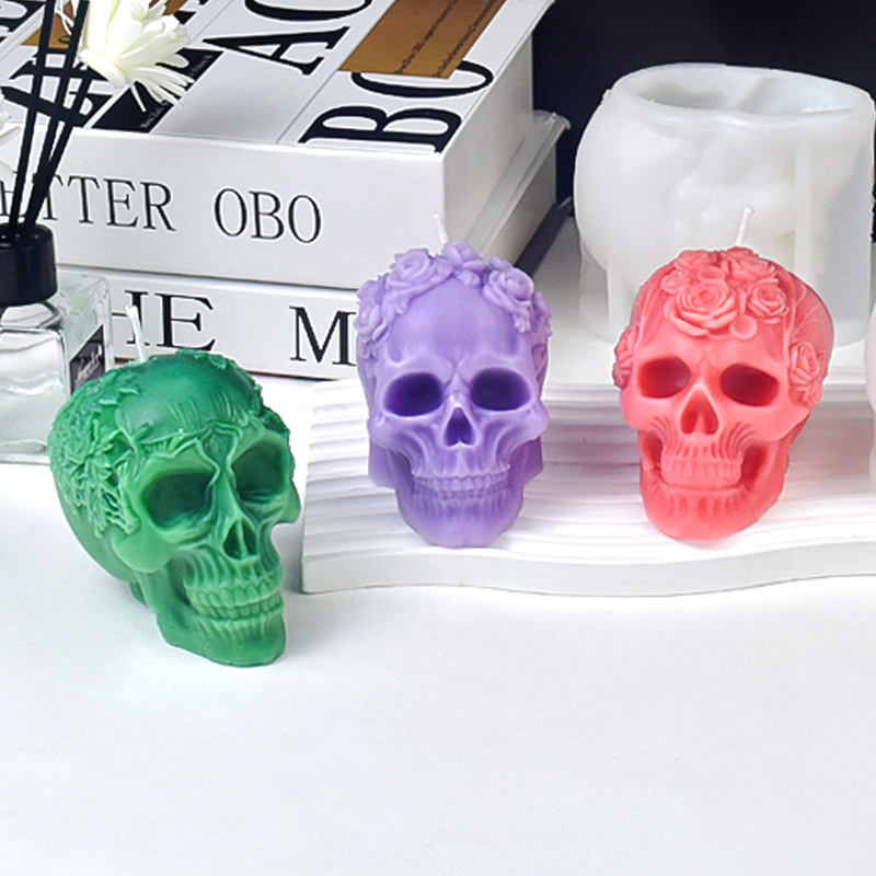 Soap Making Art - New Halloween Skull Silicone Candle Molds