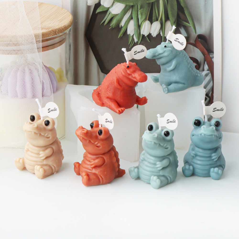 3D Cute Crocodile Candle Silic - Soap Making Home 评论和价格