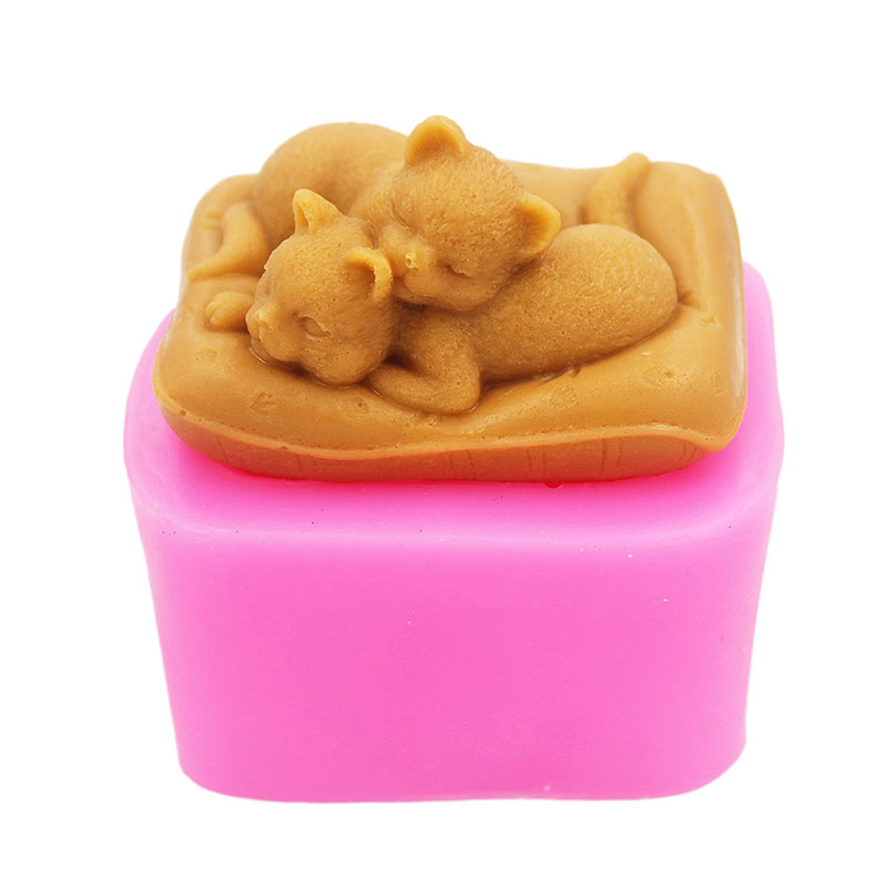 Non-Stick Silicone Cat Mould 3 - Soap Making Art 评论和价格