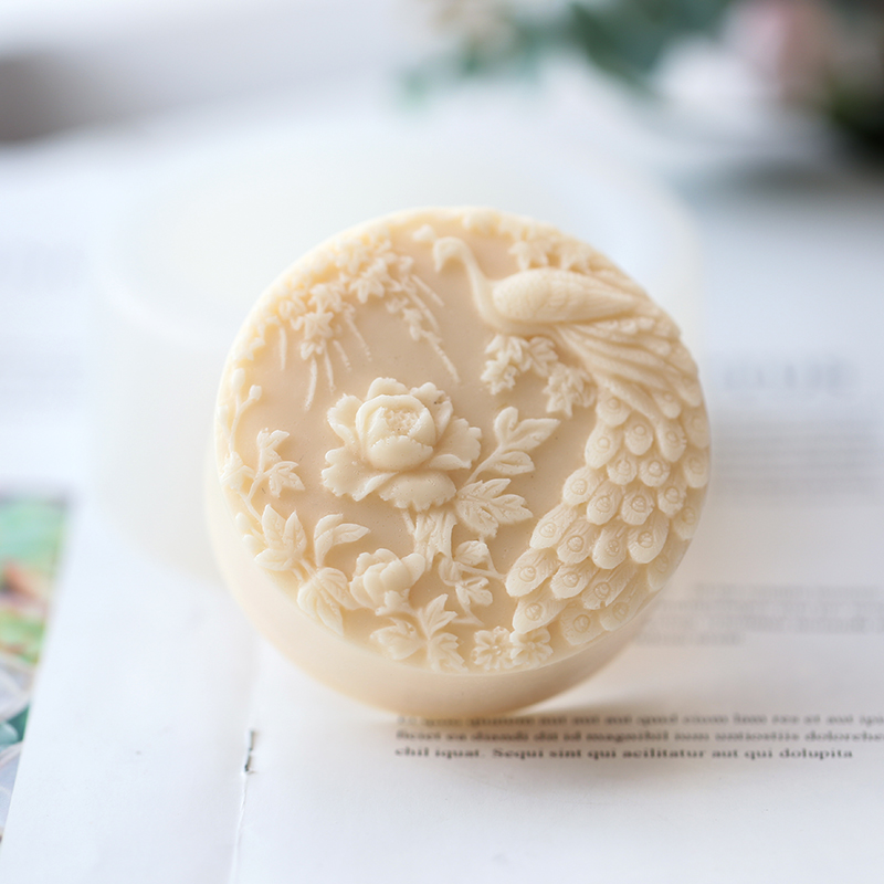 Peacock Flower Pattern Silicon - Soap Making Art 评论和价格