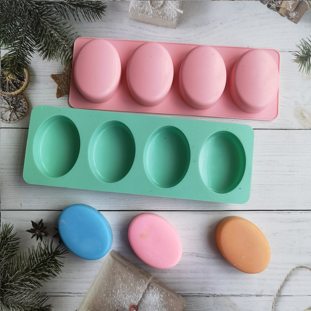 4 Cavities Oval Handmade Soap  - Soap Making Art 评论和价格