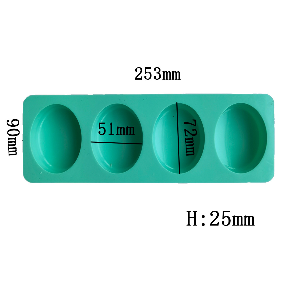 4 Cavities Oval Handmade Soap  - Soap Making Art 评论和价格